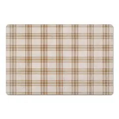Orange Plaid Floor Mat