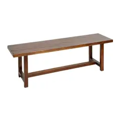 Hello Honey&reg; Elegant Acacia Trestle Bench Walnut