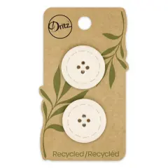 Dritz&reg; 25mm Recycled Cotton Round Stitch Button, 6ct. Natural