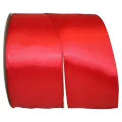 JAM Paper 2.5'' x 50yd. Double Face Satin Ribbon Red