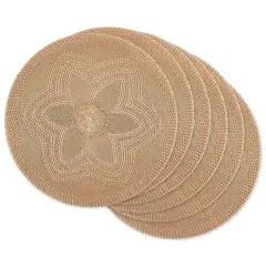 DII&reg; Woven Round Placemats, 6ct. Stone