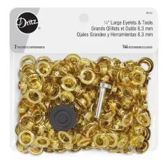 Dritz&reg; Brass Large Eyelets & Tools, 1/4"