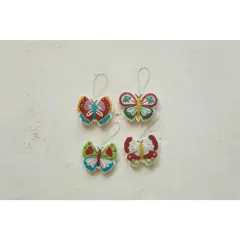Hello Honey&reg; 4 Pack 5.5" Butterfly Wool Felt Ornaments