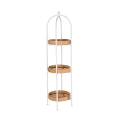 Hello Honey&reg; 41.8" Arched Metal Plant Stand with 3 Round Removable Rattan Trays