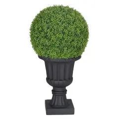 3ft. Single Ball Topiary Boxwood Artificial Tree in Decorative Urn