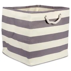 DII&reg; 16" Striped Woven Paper Storage Cube Gray