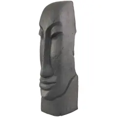 31" Black Tall Distressed Totem Face Sculpture