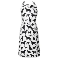DII&reg; Dog Print Chef Apron Black