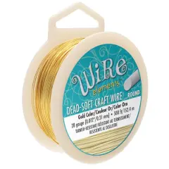 The Beadsmith&reg; Wire Elements&trade; 28 Gauge Tarnish Resistant Soft Temper Wire, 500ft. Gold