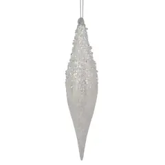 9.5" Sequined Icicle Glass Christmas Ornament