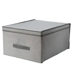 Simplify 16" Herringbone Gray Storage Box