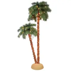 3.5ft. & 6ft. Pre-Lit Artificial Christmas Palm Tree, Clear Lights