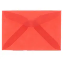 JAM Paper 2.313" x 3.625" Translucent Vellum Envelopes, 100ct. Primary Red
