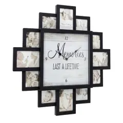 Black"Lifetime Memories" Picture Frame Wall Collage Clock