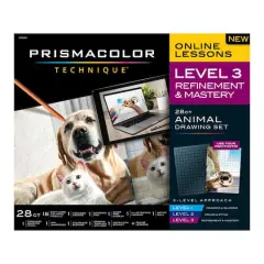 Prismacolor&reg; Technique&trade; Level 3 Refinement & Mastery 28-Piece Animal Drawing Set