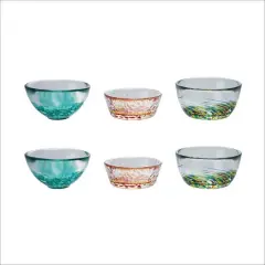 Hello Honey 6-Piece Hand-Blown Confetti Glass Pinch Pot, Multicolor
