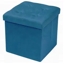 Sorbus 15" Faux Suede Storage Ottoman Cube Teal