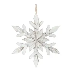 6 Pack 17.5" White Snowflake Ornaments