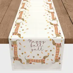 Plaid Scarf Weenie Dog Tablerunner