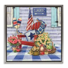 Stupell Industries Americana Porch View Floater Framed Art Gray