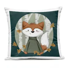 Stupell Industries Autumnal Fox & Birch Trees Outdoor Printed Pillow