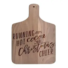 17" Running on Hot Cocoa & Christmas Cheer Walnut Paddle Cutting Board