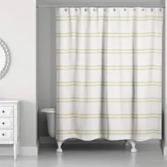 Stripe Shower Curtain Yellow on White