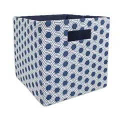 DII&reg; 13" Polyester Honeycomb Storage Cube Nautical Blue