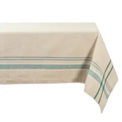DII&reg; 84" Teal French Stripe Tablecloth
