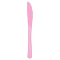 JAM Paper Premium Utensils Plastic Knives Party Pack, 48ct. Light Baby Pink