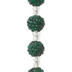 Dark Green Pav&eacute; Clay Round Beads, 10mm by Bead Landing&trade;