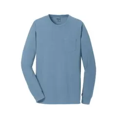 Port & Company&reg; Beach Wash&reg; Garment-Dyed Long Sleeve Pocket T-Shirt Mist
