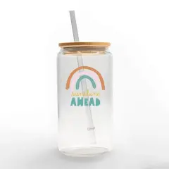 16oz. Sunshine Ahead Glass Can Cup