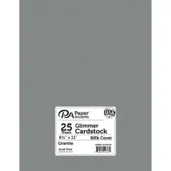 PA Paper&trade; Accents Glimmer 8.5" x 11" Cardstock, 25 Sheets Granite