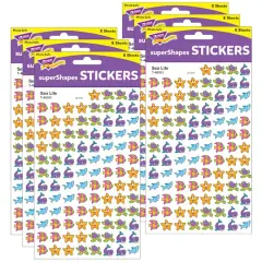 Trend Enterprises&reg; superShapes Sea Life Stickers, 6 Packs of 800ct.