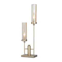 Silver Iron Modern Accent Lamp, 33" x 9" x 5"