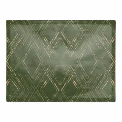 Diamond Cotton Twill Placemat Green/Gold