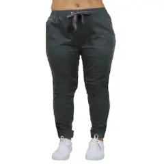 Galaxy By Harvic Loose Fit Stretch Twill Women's Joggers Dark Grey