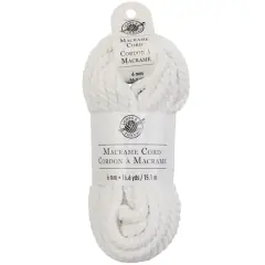 Macram&eacute; Cotton Cord by Loops & Threads&reg;, 50ft. White