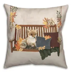 18" Fall Swing Fox Indoor/Outdoor Pillow