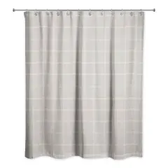 Gray and White Check Shower Curtain