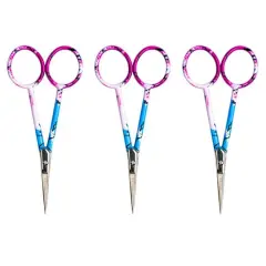 SINGER&reg; 4'' Curved Tip Forged Embroidery Scissors with Printed Handles, 3ct.