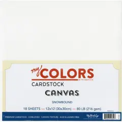 My Colors Snowbound 12" x 12" Canvas Cardstock Paper, 18 Sheets