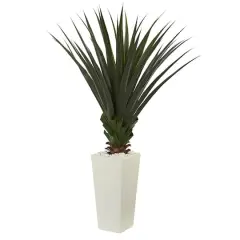 5ft. Spiky Agave Plant in White Tower Planter