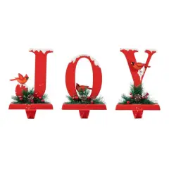 Glitzhome&reg; Christmas Metal JOY Stocking Holder Set