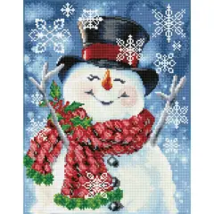 Diamond Dotz&reg; Intermediate Joyful Jolly Snowman Diamond Painting Kit
