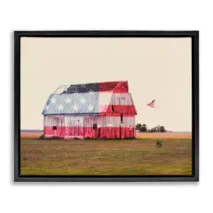 Stupell Industries Americana Farmhouse Barn Floater Framed Art Black