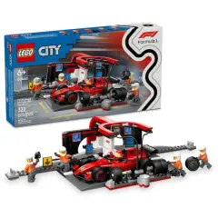 LEGO&reg; City F1&reg; Pit Stop & Pit Crew with Ferrari Car Racing Vehicle Toy 60443