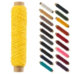 Gudebrod 0.018" 3 Ply Waxed Thread Bobbin, 75ft. Honey