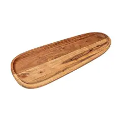 Hello Honey&reg; 21" Natural Long Acacia Wood Oval Serving Tray